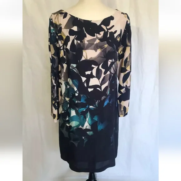 Sold! Anthropologie Shaded Black Floral Garden Shift Dress Medium - Picture 6 of 7